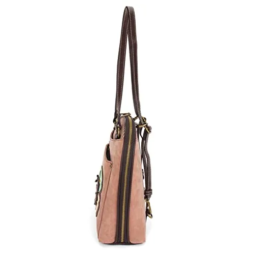 CHALA Convertible Backpack Purse - Women Convertible Shoulder Purse with Adjustable Strap - New Butterfly - Dusty Rose