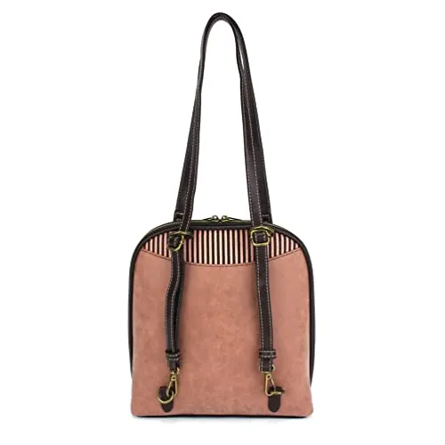 CHALA Convertible Backpack Purse - Women Convertible Shoulder Purse with Adjustable Strap - New Butterfly - Dusty Rose
