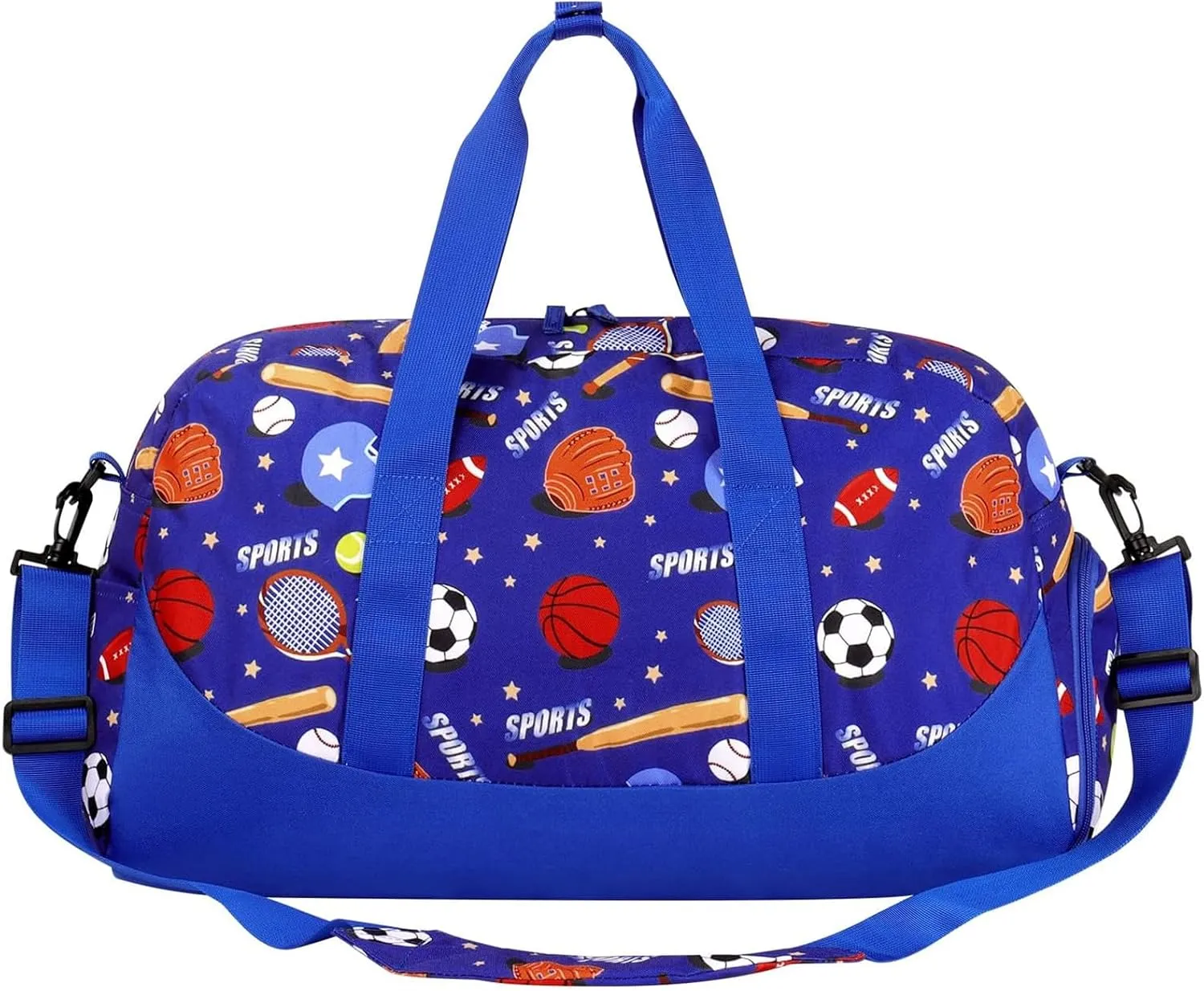 Choco Mocha Kids Duffle Bag Boys Soccer Duffle Bag for Kids Travel Bag Boys Overnight Bag for Kids Duffel Bags for Toddler Weekender Bag Childrens Kids Gym Sports Sleepover Bag 6-8 Gift Blue
