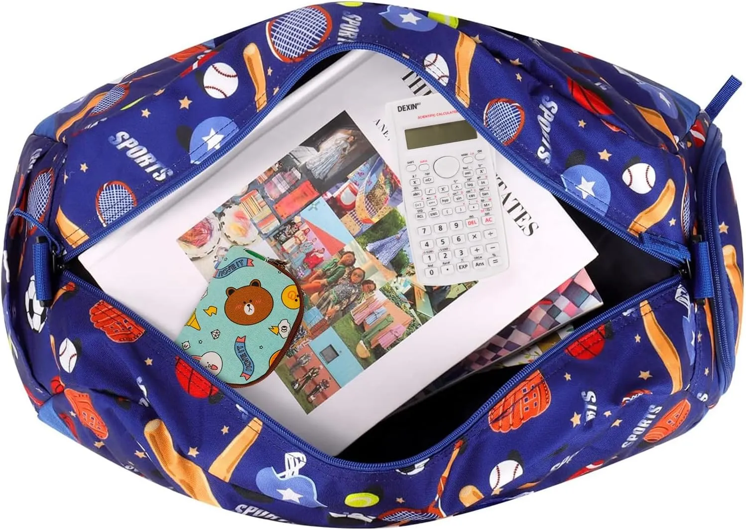 Choco Mocha Kids Duffle Bag Boys Soccer Duffle Bag for Kids Travel Bag Boys Overnight Bag for Kids Duffel Bags for Toddler Weekender Bag Childrens Kids Gym Sports Sleepover Bag 6-8 Gift Blue