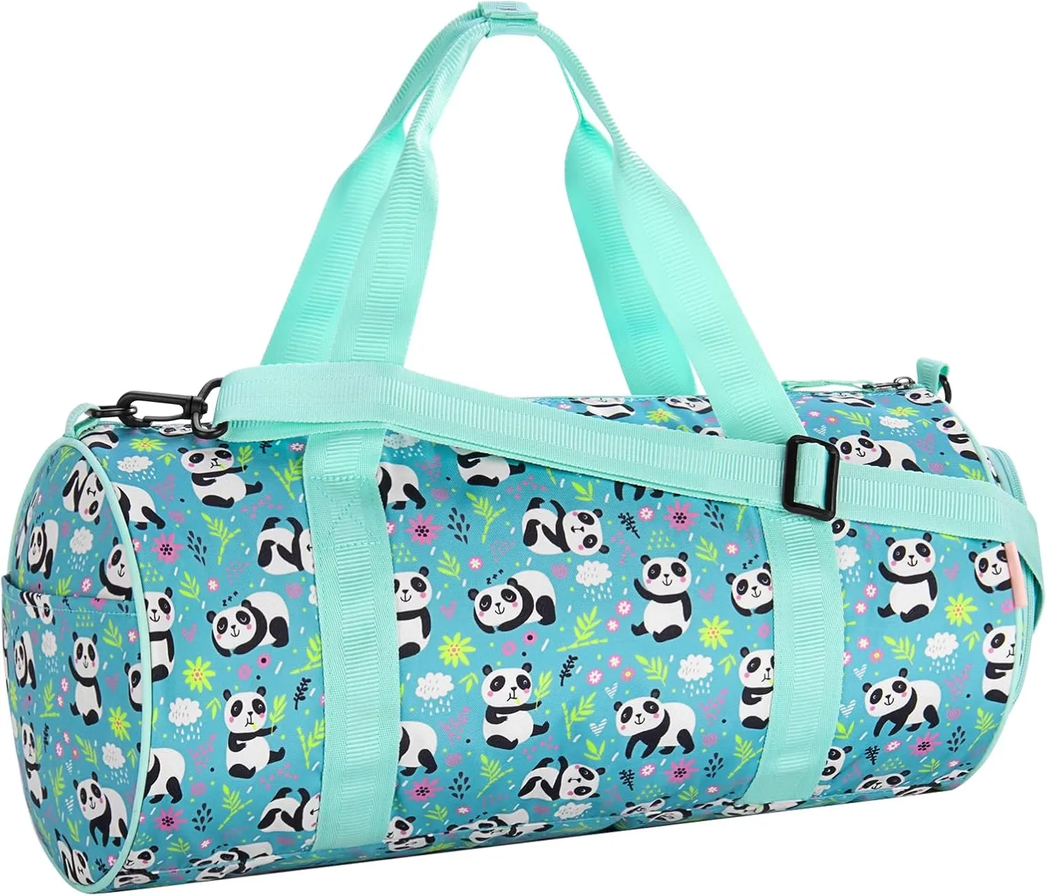 Choco Mocha Kids Duffle Bag Girls - Panda Weekender Overnight Bags for Little Girl Dance Bag Ages 6-8, Green