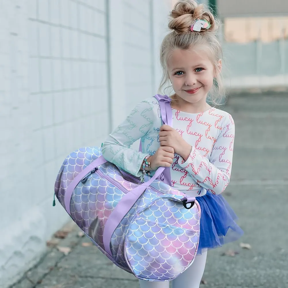 Choco Mocha Kids Duffle Bag Girls - Panda Weekender Overnight Bags for Little Girl Dance Bag Ages 6-8, Green
