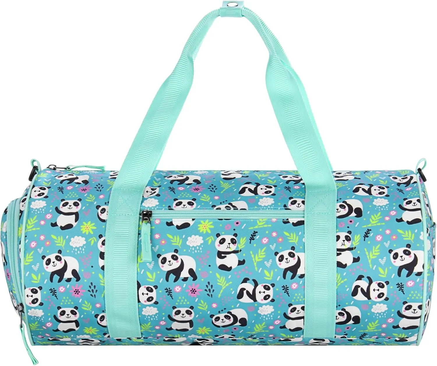 Choco Mocha Kids Duffle Bag Girls - Panda Weekender Overnight Bags for Little Girl Dance Bag Ages 6-8, Green