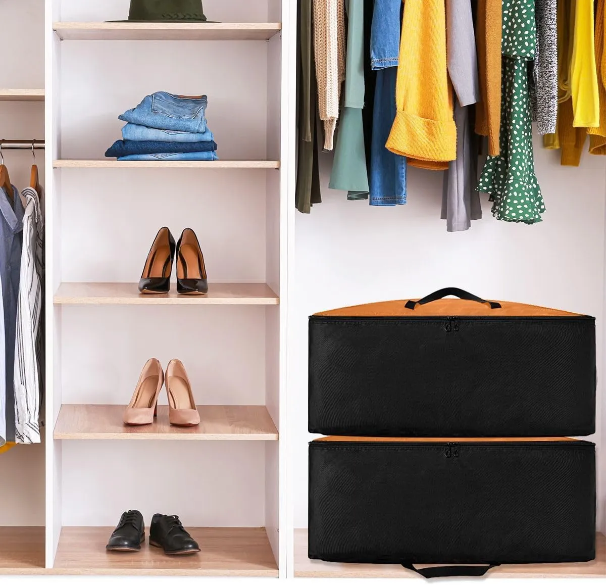 Chocolate Storage Bags, 27.5x19.7x11 In, Garment Storage Organizer Travel Cargo Duffel Bags Zippered Storage Bag for Moving