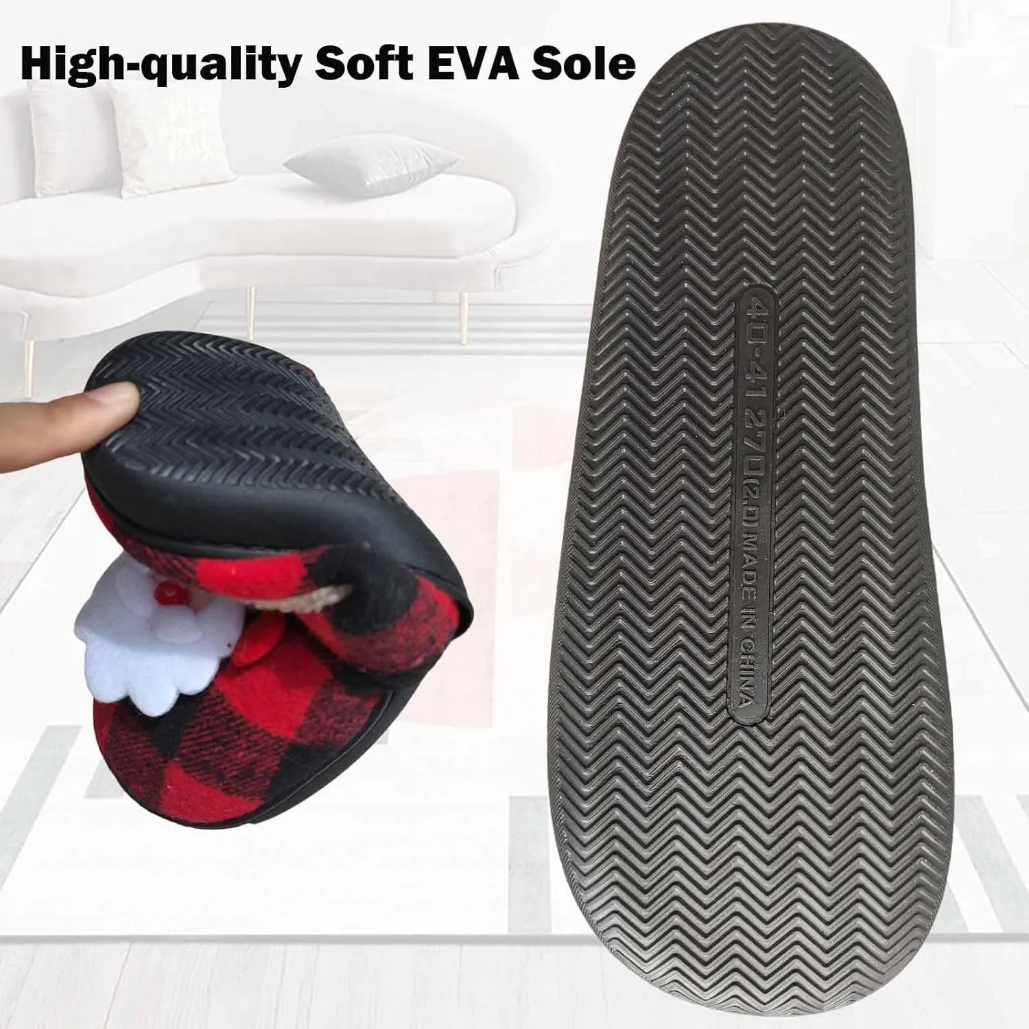 Christmas Slippers For Women Men Checkered Slippers Men's Cozy House Slippers With a Classic Plaid Pattern In Red And Black For Christmas Indoor Outdoor