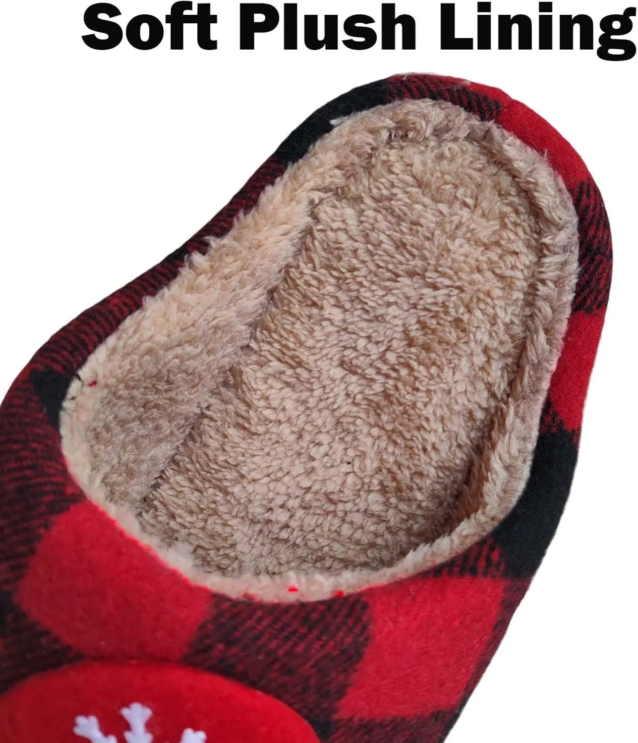 Christmas Slippers For Women Men Checkered Slippers Men's Cozy House Slippers With a Classic Plaid Pattern In Red And Black For Christmas Indoor Outdoor