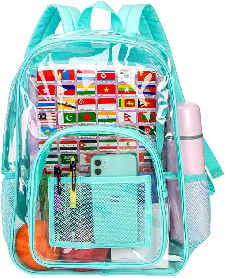 Clear Backpack, Transparent Bookbag Heavy Duty See Through Backpacks