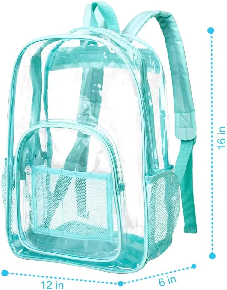 Clear Backpack, Transparent Bookbag Heavy Duty See Through Backpacks