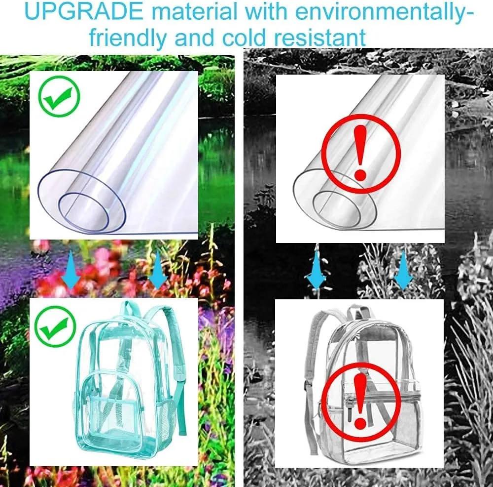 Clear Backpack, Transparent Bookbag Heavy Duty See Through Backpacks