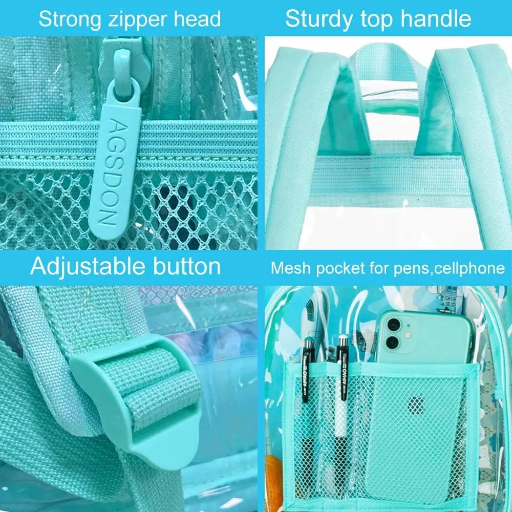 Clear Backpack, Transparent Bookbag Heavy Duty See Through Backpacks