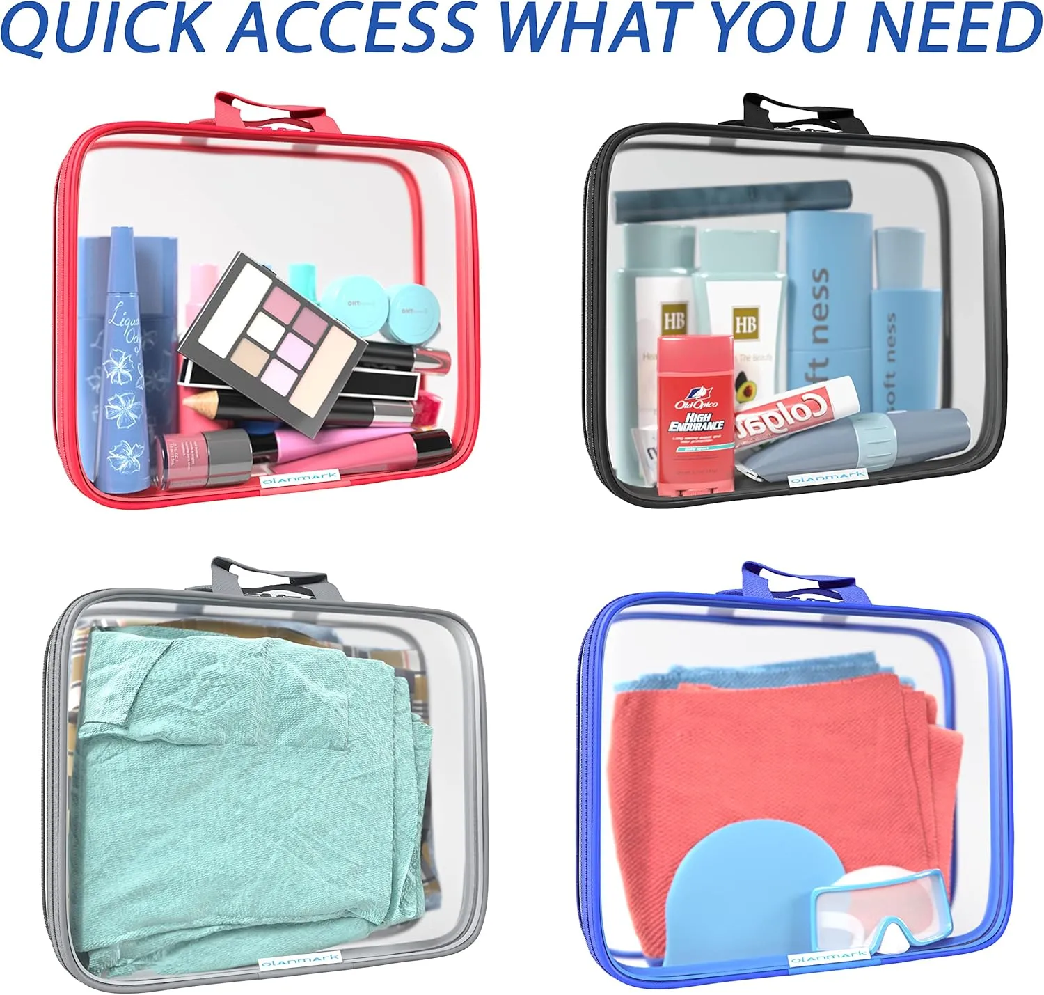 Clear Compression Packing Cubes 3 Set - Bags for Travel - Luggage Cube Organizer - Navy