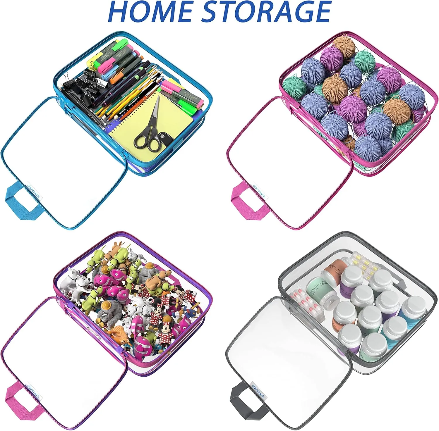 Clear Compression Packing Cubes 3 Set - Bags for Travel - Luggage Cube Organizer - Navy
