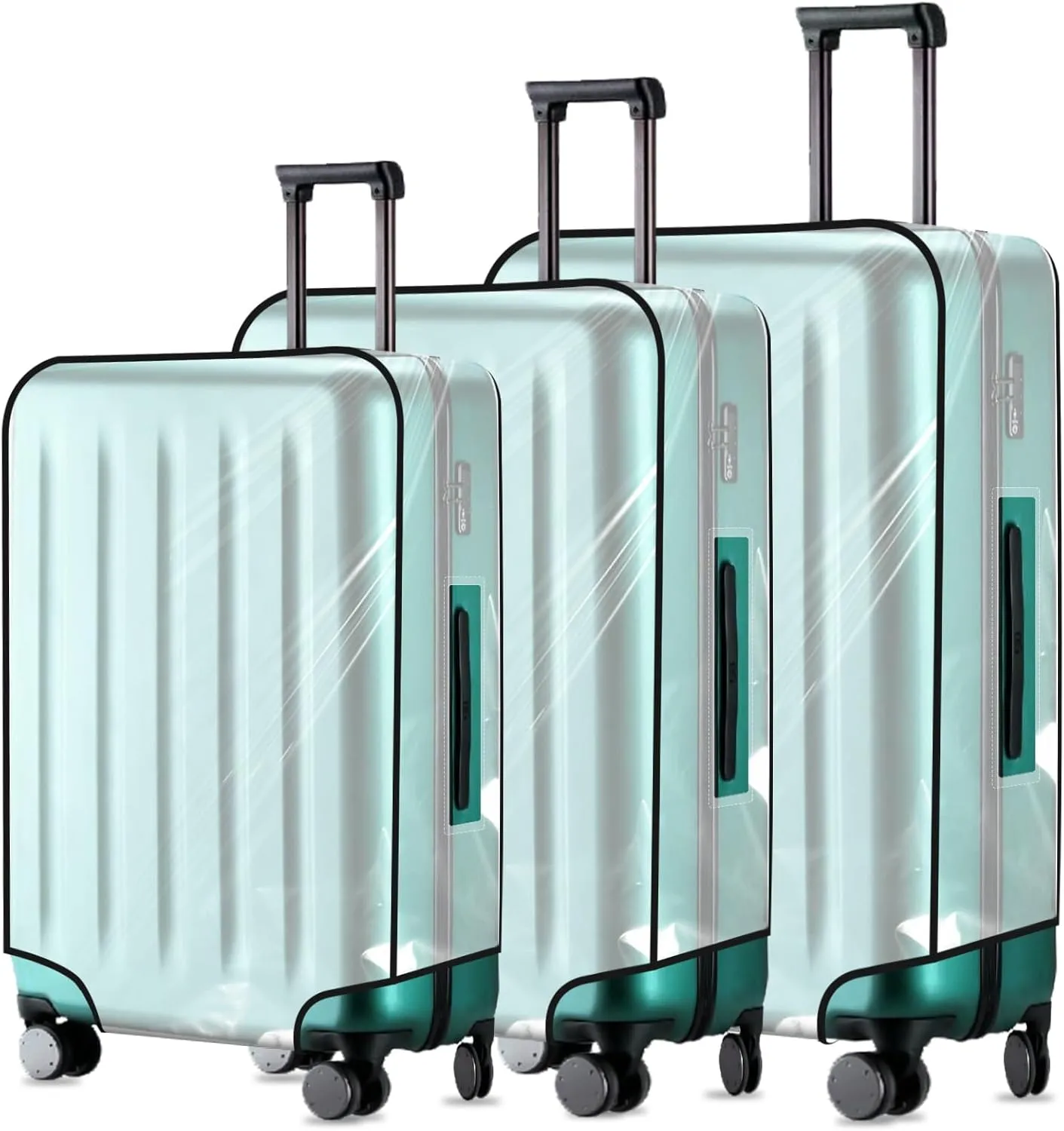 Clear Luggage Cover Protector, 3 Pcs Thicken TSA Approved Suitcase Protector 20" PVC Waterproof Covers Transparent Luggage Protective Cover Case for Wheeled Suitcase