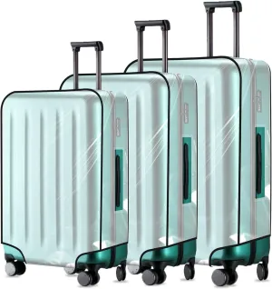 Clear Luggage Cover Protector, 3 Pcs Thicken TSA Approved Suitcase Protector 20" PVC Waterproof Covers Transparent Luggage Protective Cover Case for Wheeled Suitcase