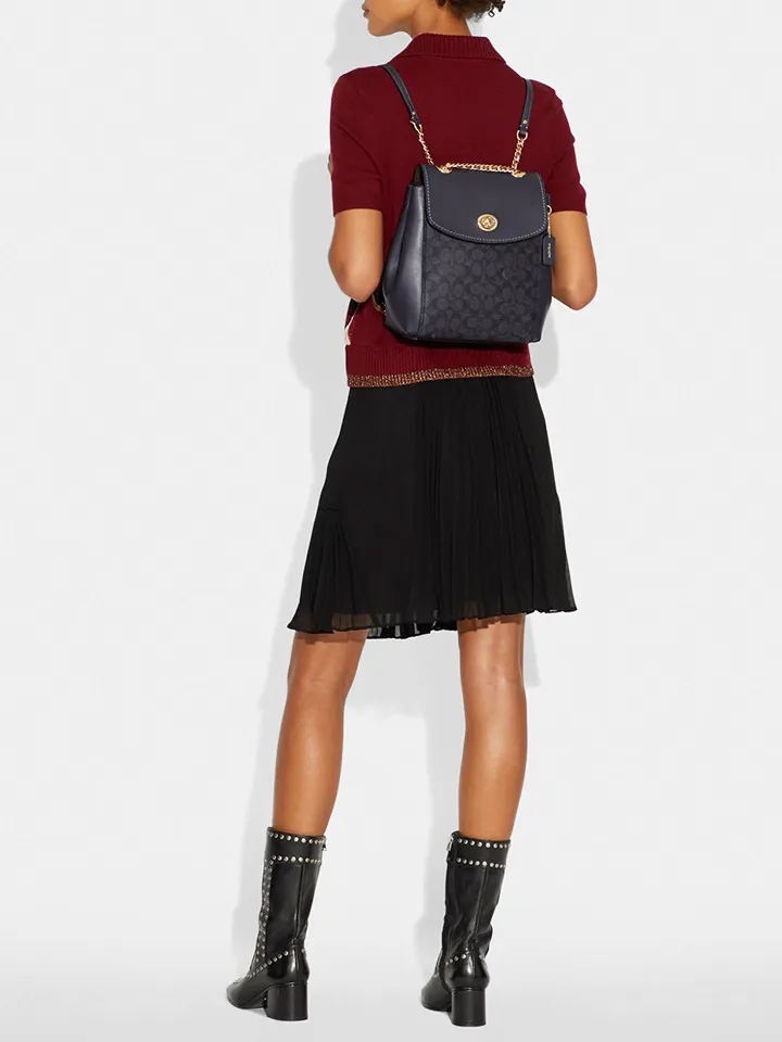 Coach Parker Convertible Backpack In Signature Canvas Midnight Navy