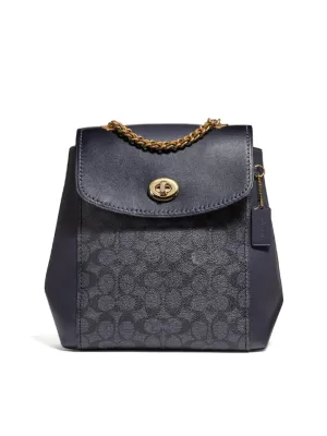 Coach Parker Convertible Backpack In Signature Canvas Midnight Navy