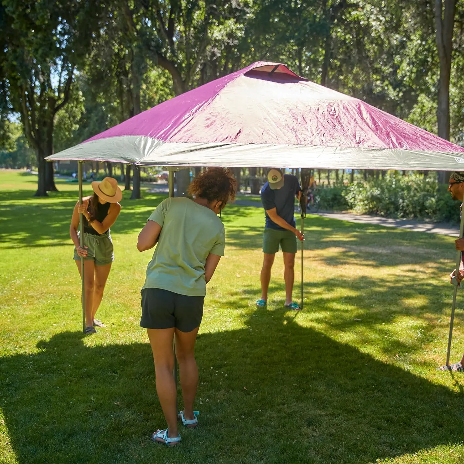Coleman Oasis Instant Pop-Up Canopy Tent with Side Wall Attachment 10x10ft/13x13ft Portable Shelter with One-Push Setup & Takedown Robust Frame with Wheeled Carry Bag