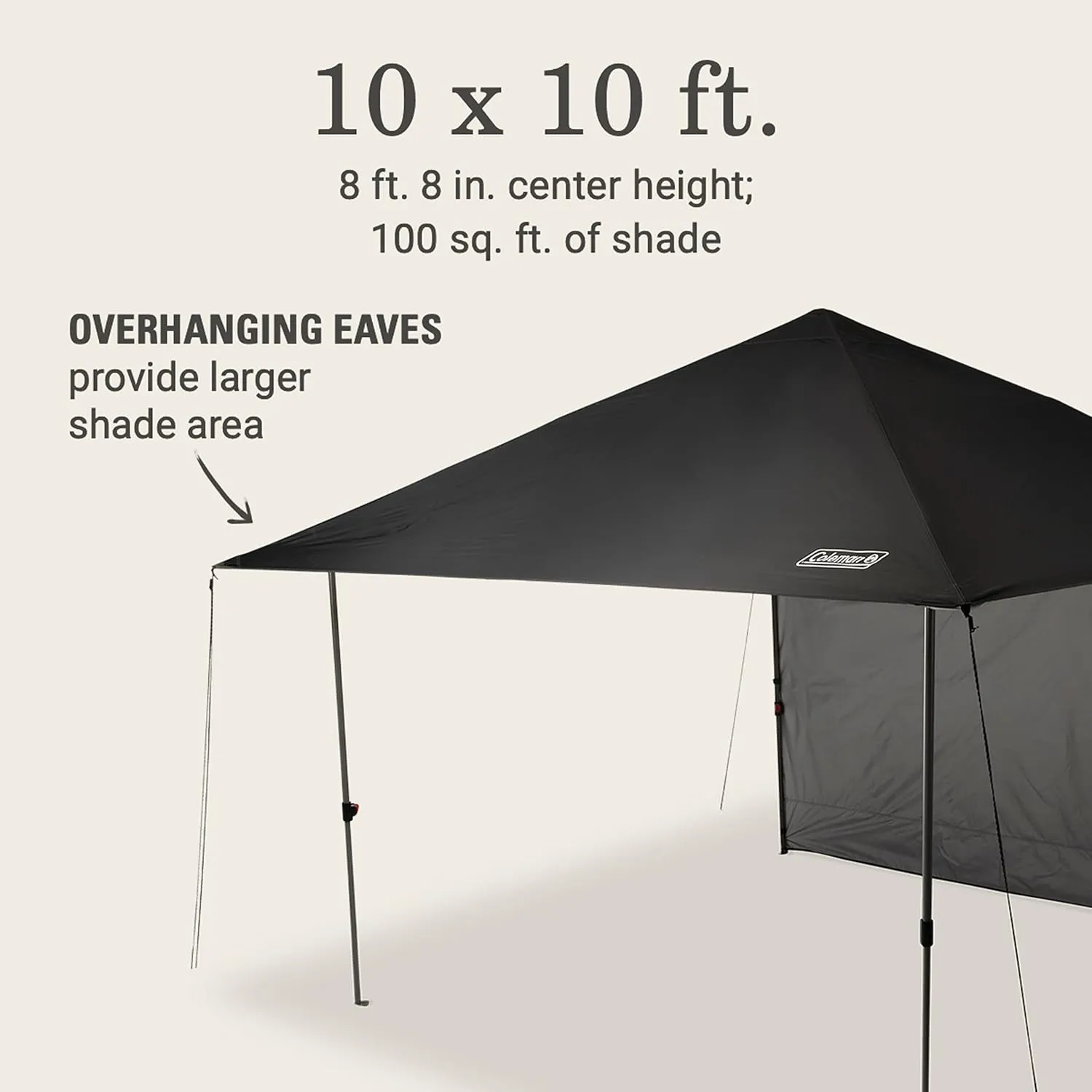 Coleman Oasis Lite Pop-Up Canopy Tent with Wall Attachment Lightweight & Portable Shelter with Easy Setup & Takedown Great for Campsite Backyard Tailgates Beach Sports & More