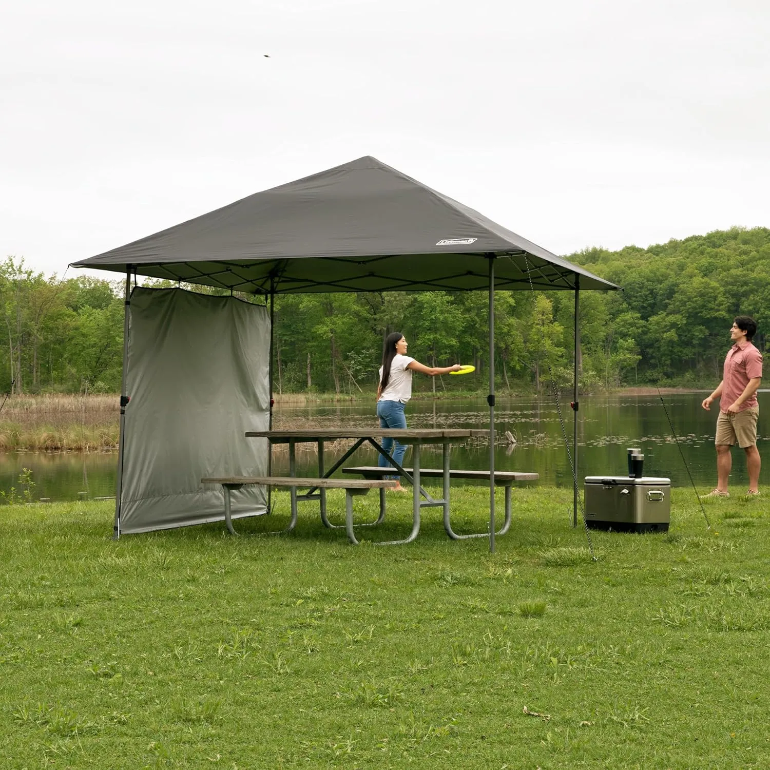 Coleman Oasis Lite Pop-Up Canopy Tent with Wall Attachment Lightweight & Portable Shelter with Easy Setup & Takedown Great for Campsite Backyard Tailgates Beach Sports & More