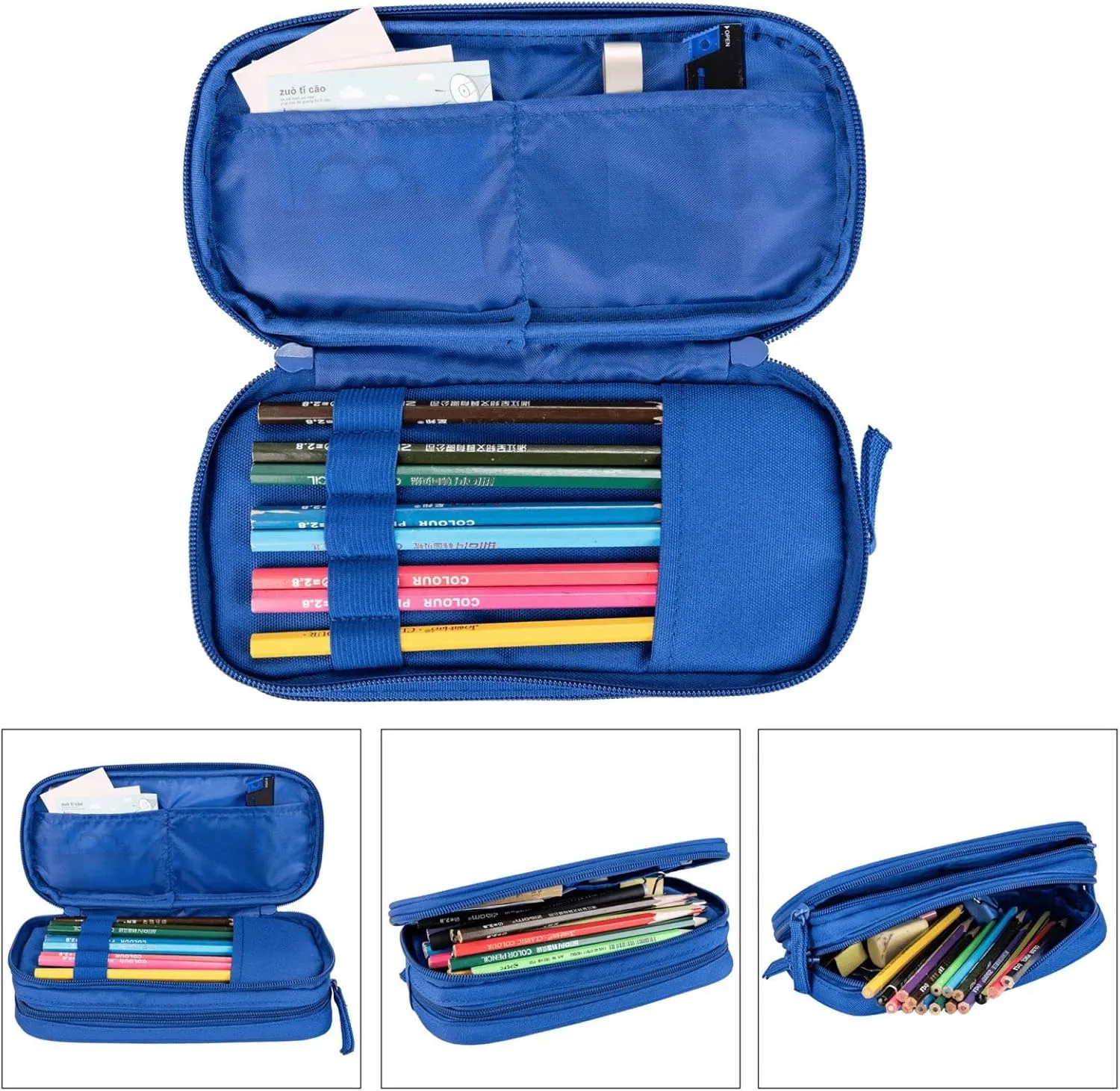 Colorful Roller Skates Print Pencil Cases Pen Box Stationery Makeup Bag, Desk Organizer For College Adults Women Men