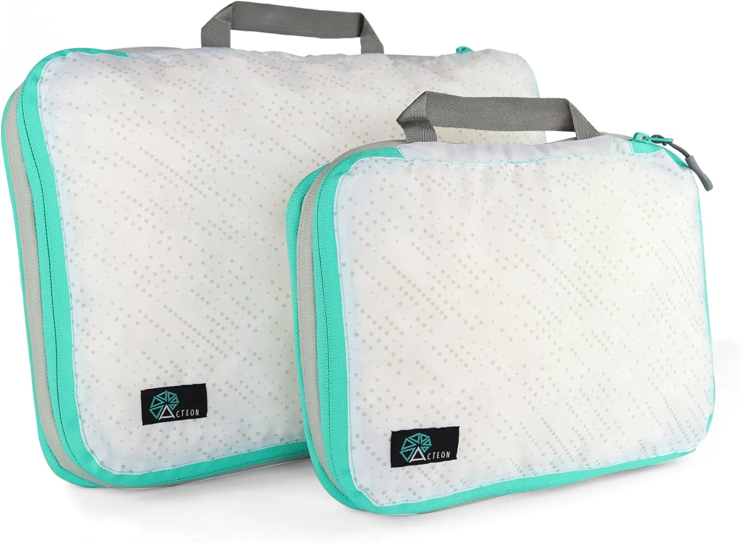 Compression Packing Cubes - 2 Pack Clean Dirty Separate Zipper - Luggage & Suitcase Organizer Travel Cube, Large Small Laundry Compartment Organizers for Clothes, Shoes Makeup