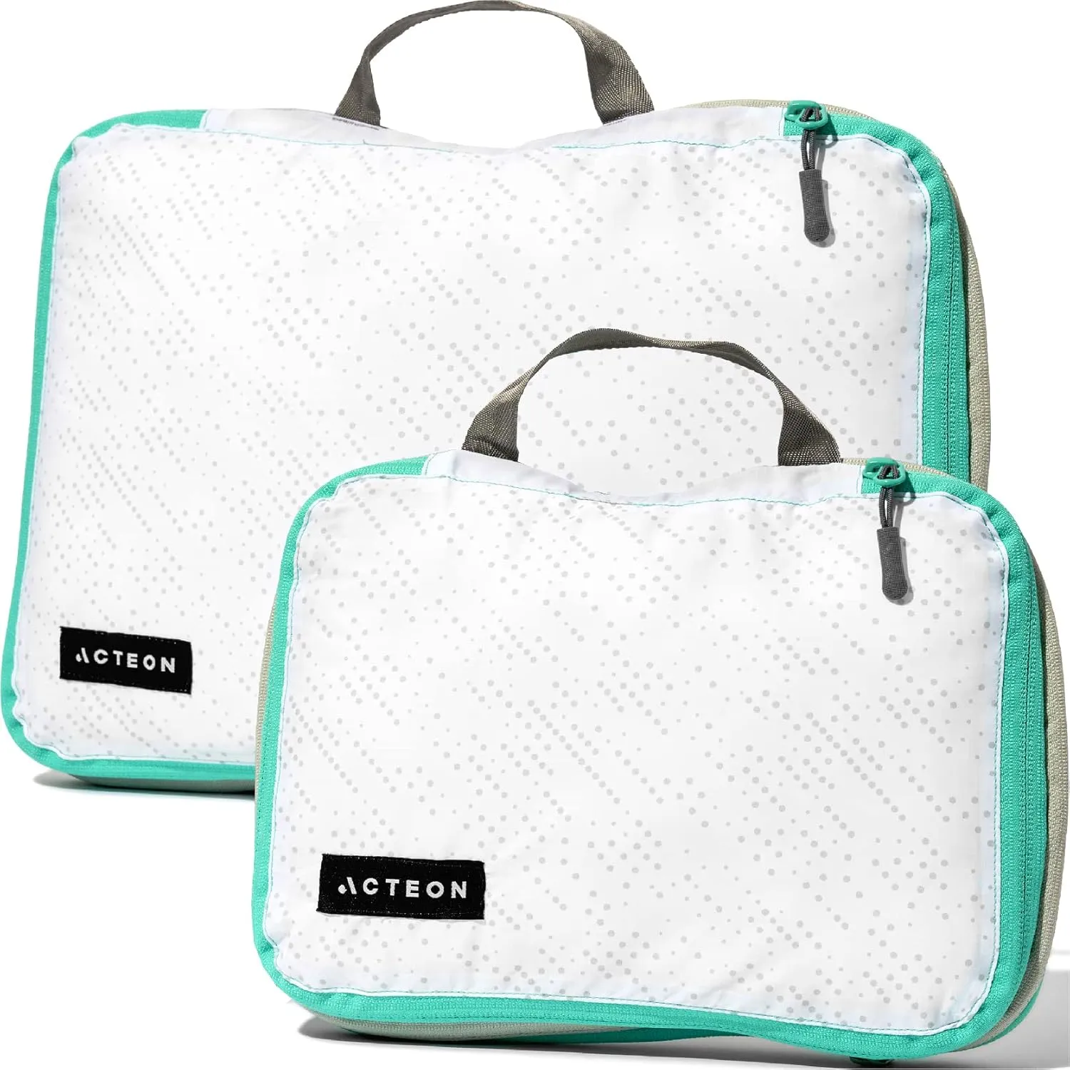 Compression Packing Cubes - 2 Pack Clean Dirty Separate Zipper - Luggage & Suitcase Organizer Travel Cube, Large Small Laundry Compartment Organizers for Clothes, Shoes Makeup