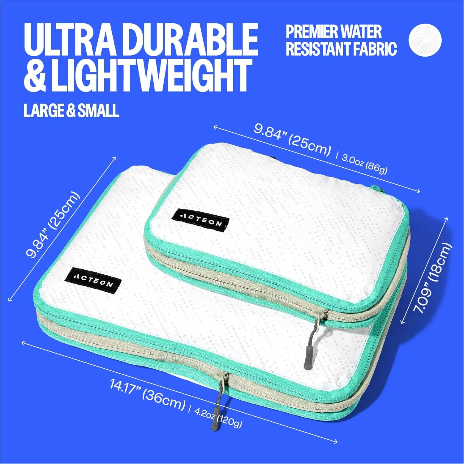 Compression Packing Cubes - 2 Pack Clean Dirty Separate Zipper - Luggage & Suitcase Organizer Travel Cube, Large Small Laundry Compartment Organizers for Clothes, Shoes Makeup
