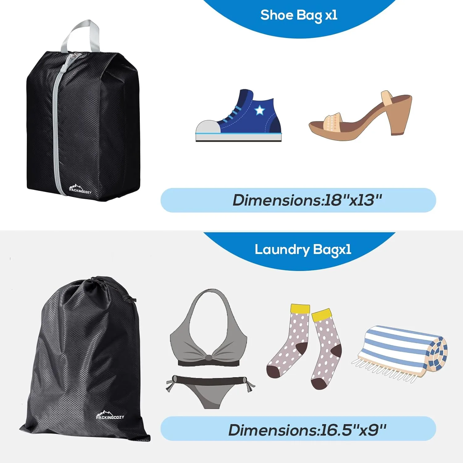 Compression Packing Cubes, 9 Set Packing Cubes for Travel Compression, Lightweight Compressible Package Organizer for Carry On and Suitcases, Black