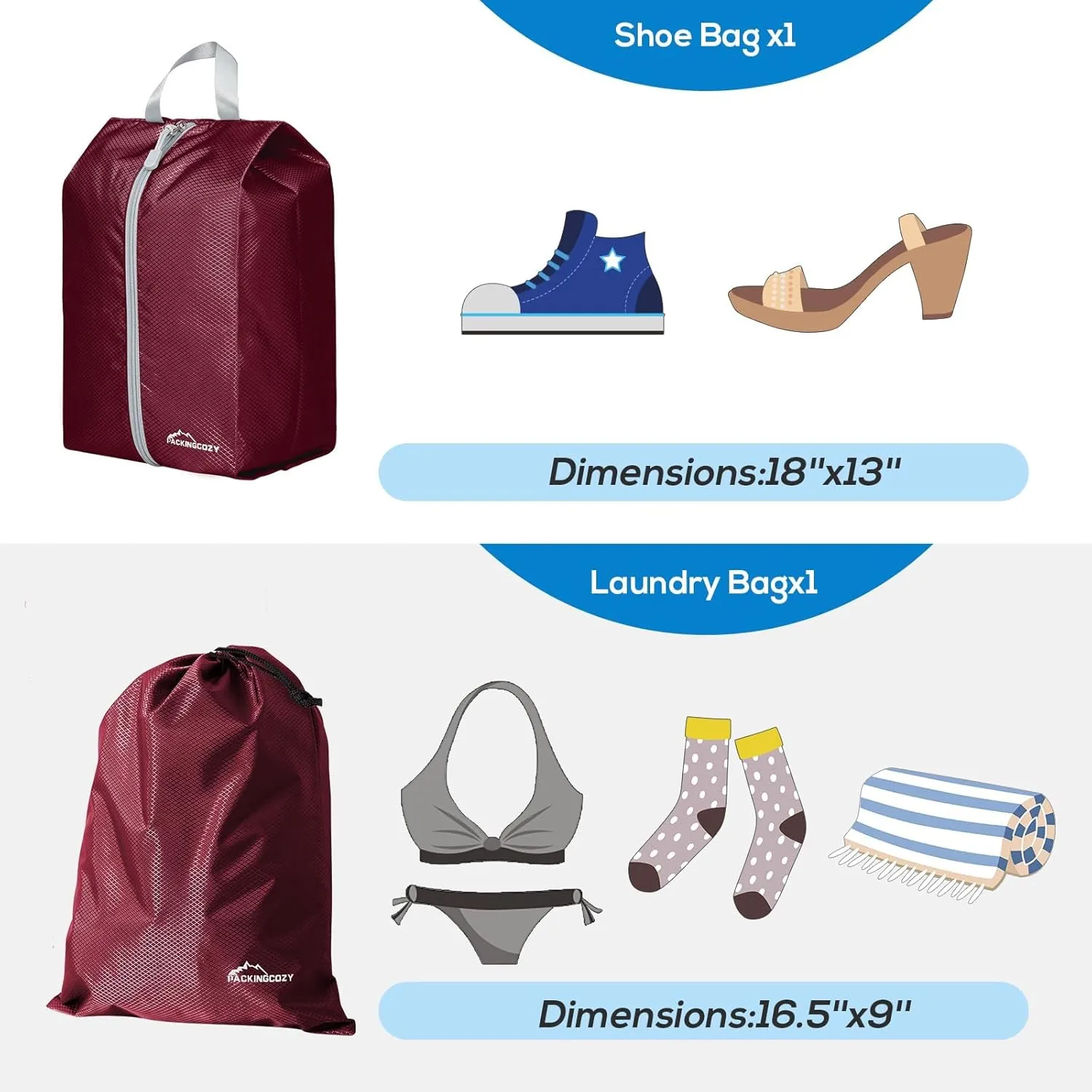 Compression Packing Cubes, 9 Set Packing Cubes for Travel Compression, Lightweight Compressible Package Organizer for Carry On and Suitcases, Wine