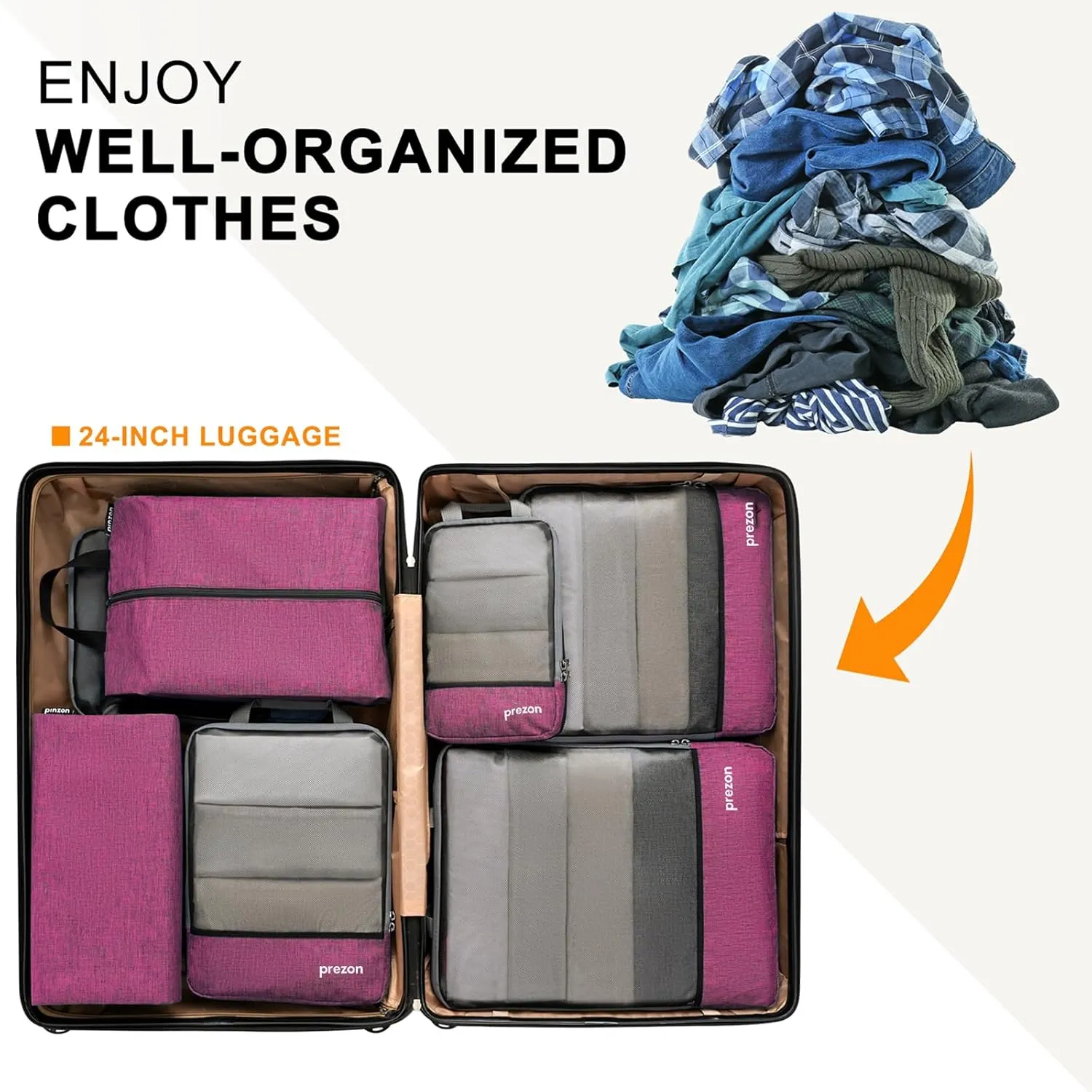 Compression Packing Cubes, Extensible Suitcase Organiser, Packing Organisers for Suitcases, Packing Cubes for Travel or Home Storage（4Set-Pink）