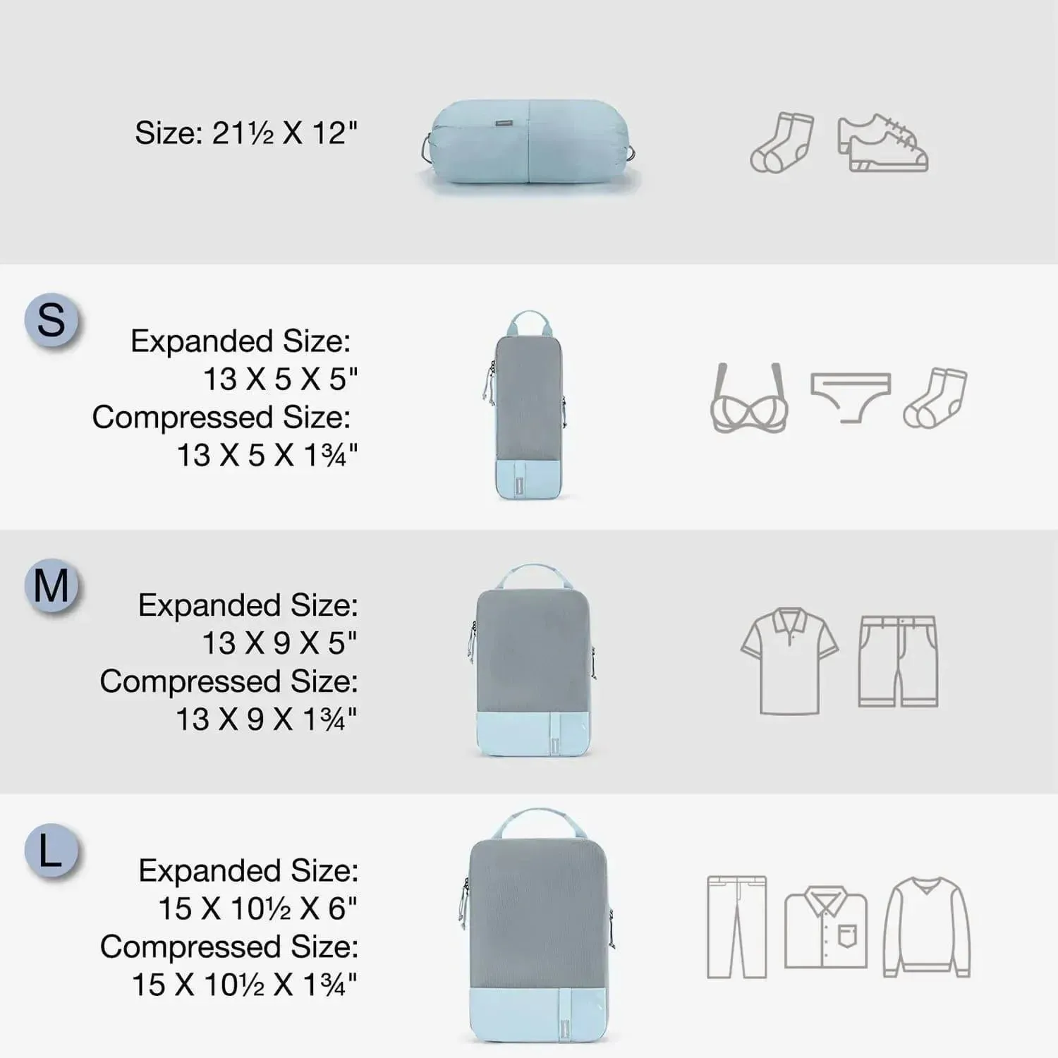 Compression Packing Cubes Part of Faro Travel Set