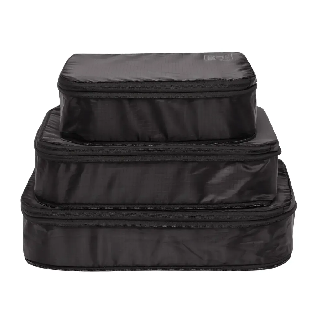 Compression Packing Cubes – Recycled Nylon – 3 pcs – Black