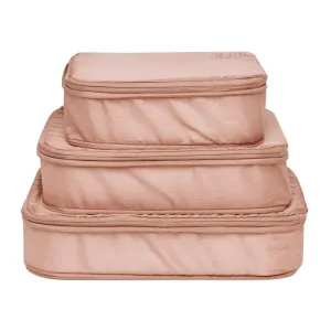 Compression Packing Cubes – Recycled Nylon – 3 pcs – Pink/Blush
