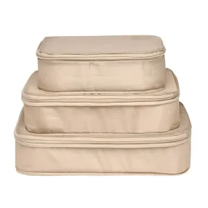 Compression Packing Cubes – Recycled Nylon – 3 pcs – Taupe