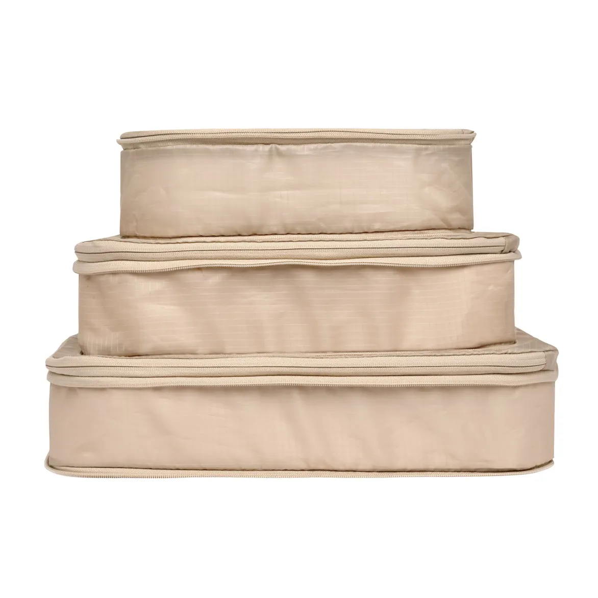 Compression Packing Cubes – Recycled Nylon – 3 pcs – Taupe