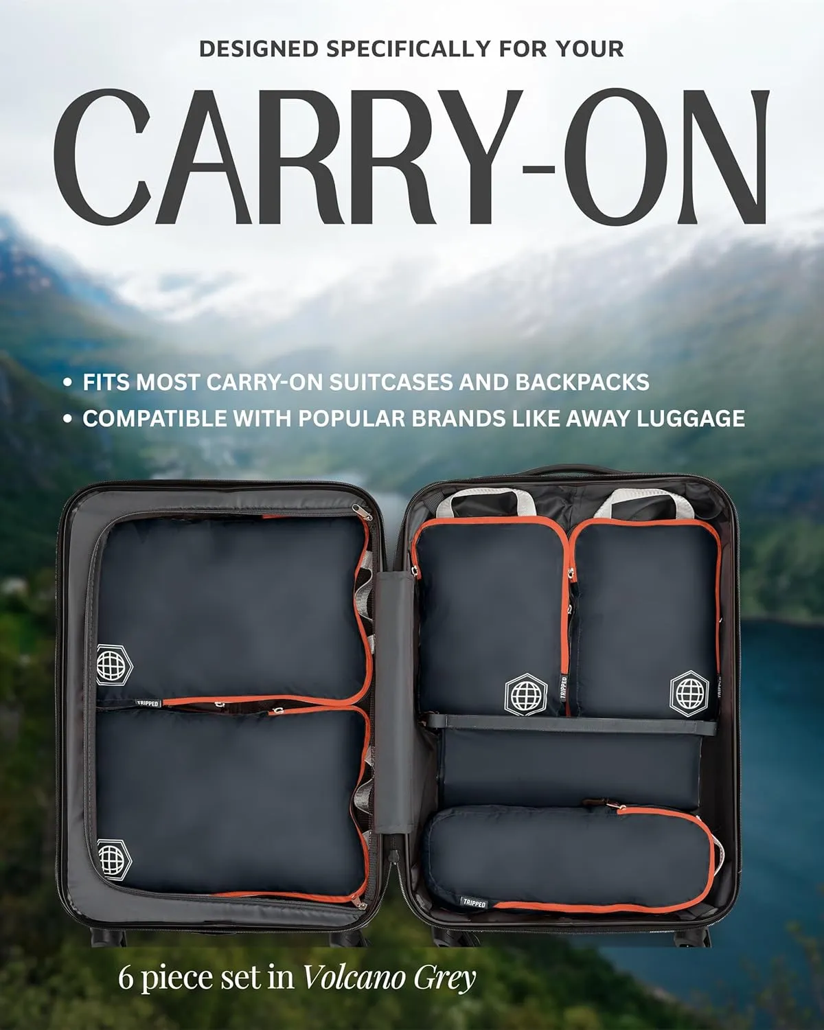 Compression Packing Cubes Set for Travel - Lightweight, Durable Clothes Organizer for Carry-On Luggage and Suitcases by TRIPPED Travel Gear