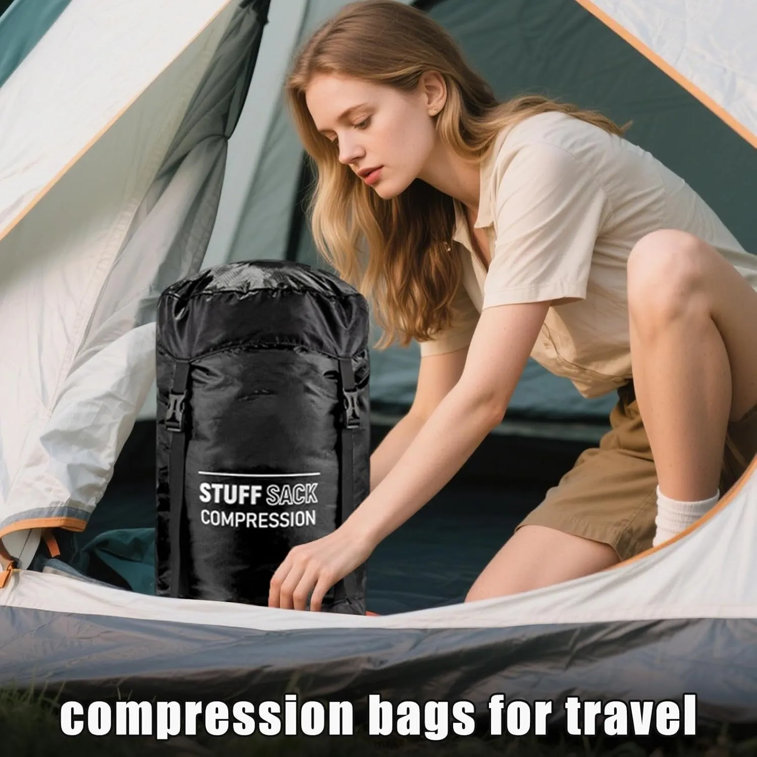 Compression Sack for Sleeping Bag - Quick-Dry Stuff Sacks for Backpacking,Lightweight Breathable Reusable Outdoor Gear for Hiking Supplies Camping Travel