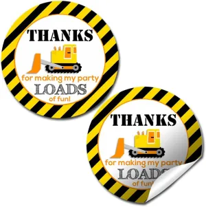 Construction Site Birthday Party Sticker Labels, 40 2" Party Circle Stickers by AmandaCreation, Great for Party Favors, Envelope Seals & Goodie Bags