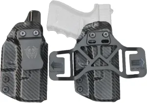 Convertable Holster Made for Glock Fits 19 23 32 36 45 Holster IWB & OWB, Inside Clip & Outside Waistband Strap, Adjustable Cant Retention, Laser & Optics Ready, AMBIDEXTROUS