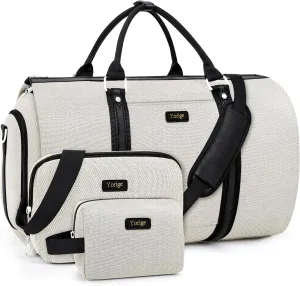Convertible Garment Duffle Bags for Travel - Carry on Garment Bag for Men Women Large Travel Duffel Bag with Crossbody Bag 4pcs Set, 2 in 1 Hanging Suit Dress Clothes Travel Bag