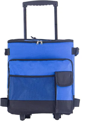 Cooler with Wheels and Pull 43L Large Capacity Cooler Waterproof Low Noise Rolling Bag Foldable Multi-Pocket Zipper Closure Insulated Bag for Outdoor.