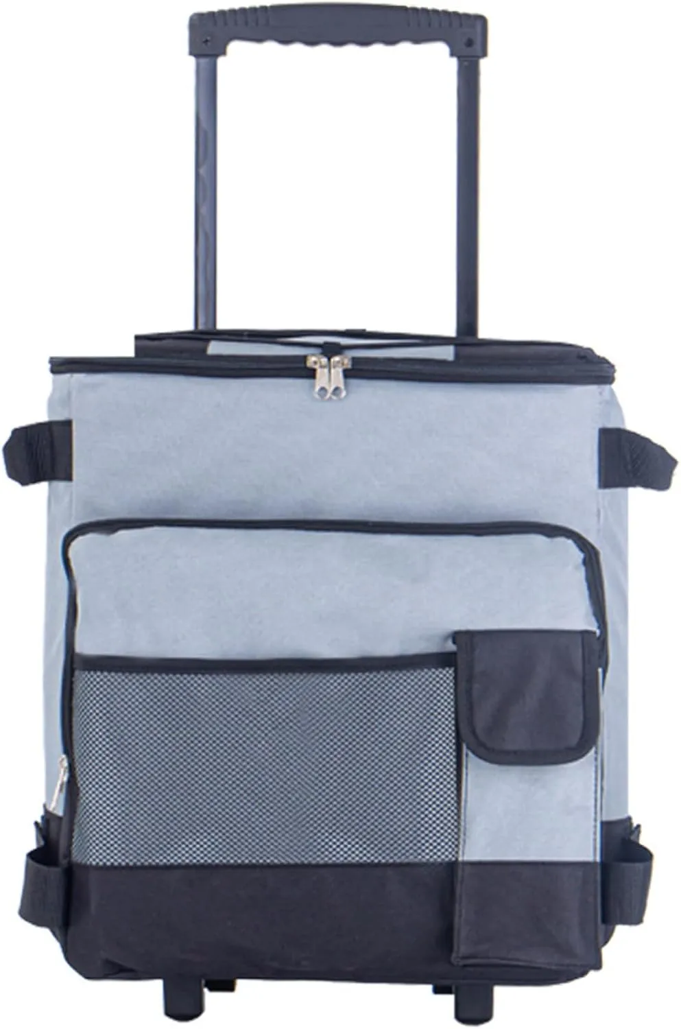 Cooler with Wheels and Pull 43L Large Cooler Waterproof Low Noise Rolling Foldable Multi-Pocket Zipper Closure Insulated for Outdoor