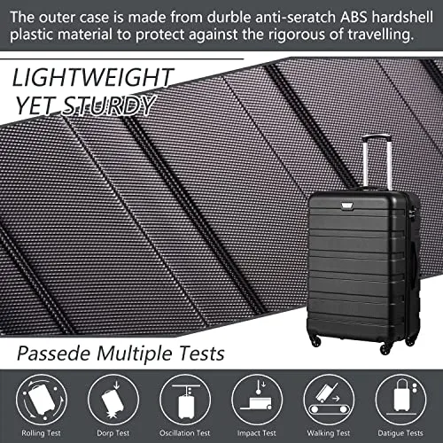 COOLIFE Suitcase Trolley Carry On Hand Cabin Luggage Hard Shell Travel Bag Lightweight with TSA Lock and 2 Year Warranty Durable 4 Spinner Wheels (Spinel red, M(67cm 60L))