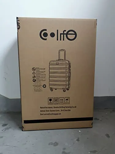 COOLIFE Suitcase Trolley Carry On Hand Cabin Luggage Hard Shell Travel Bag Lightweight with TSA Lock and 2 Year Warranty Durable 4 Spinner Wheels (Spinel red, M(67cm 60L))