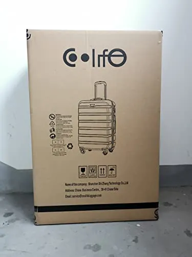 COOLIFE Suitcase Trolley Carry On Hand Cabin Luggage Hard Shell Travel Bag Lightweight with TSA Lock and 2 Year Warranty Durable 4 Spinner Wheels (Spinel red, M(67cm 60L))