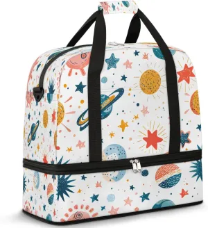 Cosmic Playground Travel Duffel Bag, Travel Essentials, Gym Bag for Women, Weekender Overnight Bag With Shoes Compartment, Carry On Bags for Airplanes