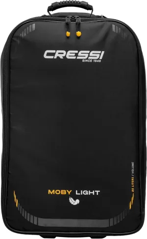 CRESSI Unisex's Large Capacity Roller Luggage Bag 85L with Backpack Straps-Moby Light: Designed in Italy Spinner Wheels, Black
