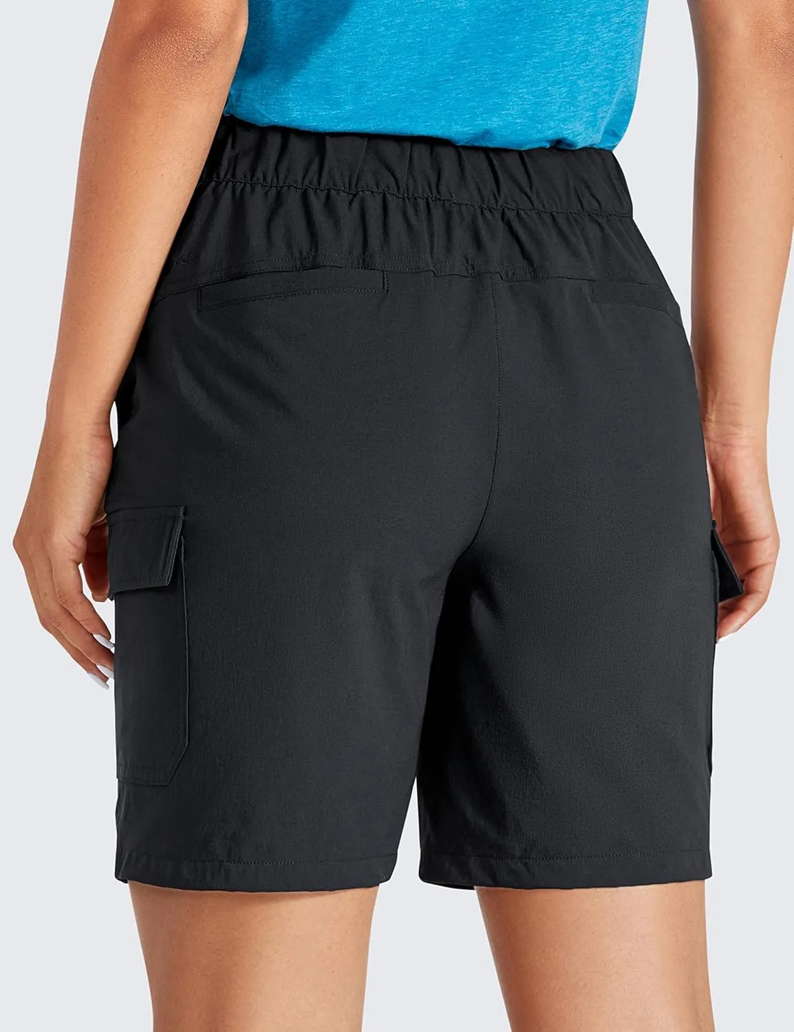 CRZ YOGA Stretch Hiking Cargo Shorts for Women 7'' - UPF 50  Waterproof Lightweight Summer Outdoor Golf Shorts with Pockets