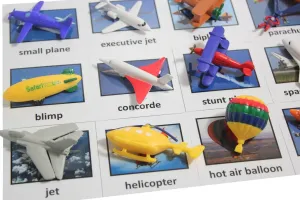 Curious Minds Busy Bags Aircraft Vehicles to Matching Cards - Match Airplane, Jets and Other Aircraft Miniatures to Photos