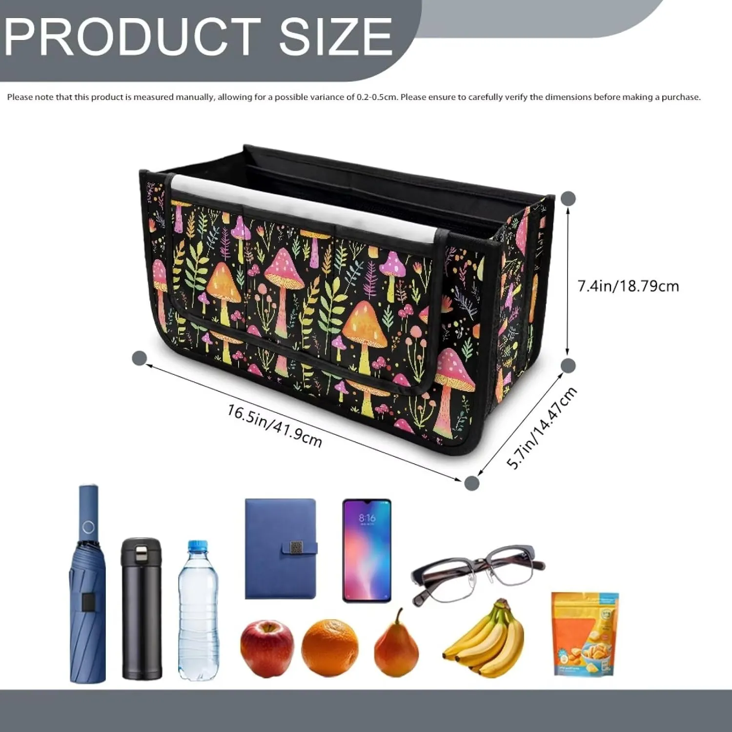 Cute Mushroom Bag for Walker Foldable Walker Storage Bag Hand-Free Carry Storage Bag for Universal Walkers Wheelchair Basket Pouch for Elderly
